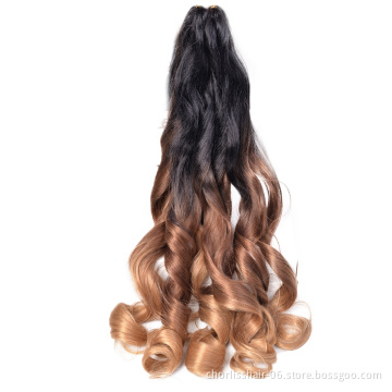 75/150g Prestretched Spiral Curl Ombre Color Crochet Hair Attachment For Braids French Curls Synthetic Braiding Hair Extensions